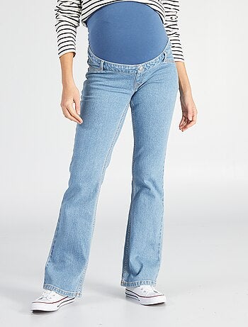 Calças de ganga de grávida corte flare