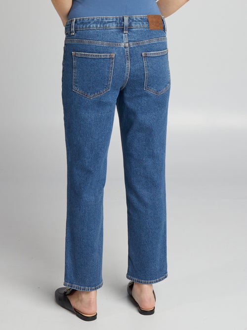 Calças de ganga de grávida de corte direito com bandolete - Kiabi