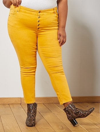 Calças de ganga direitas coloridas - Kiabi