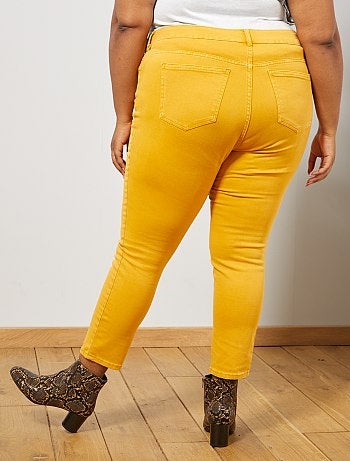 Calças de ganga direitas coloridas - Kiabi