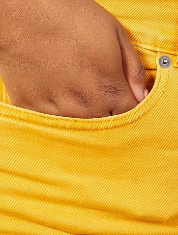 Calças de ganga direitas coloridas - Kiabi