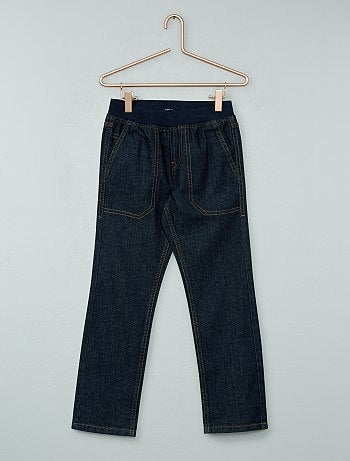 Calças de ganga direitas e cintura elástica - Kiabi