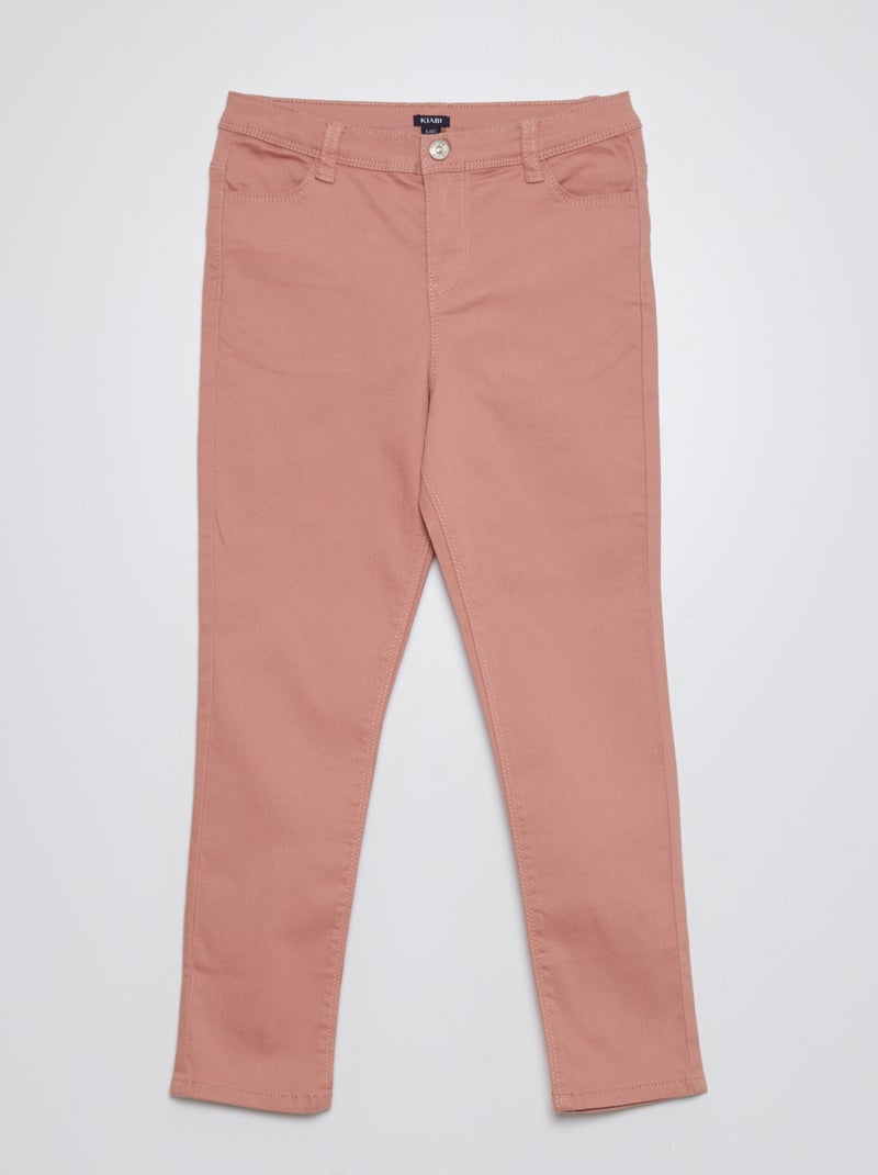 Calças de ganga elásticas - Corte + confortável Rosa - Kiabi