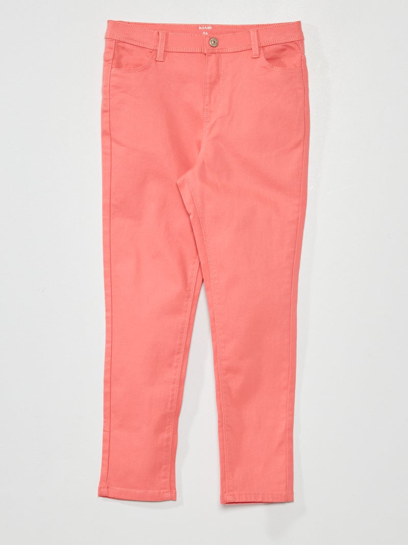 Calças de ganga elásticas - Corte + confortável Rosa - Kiabi