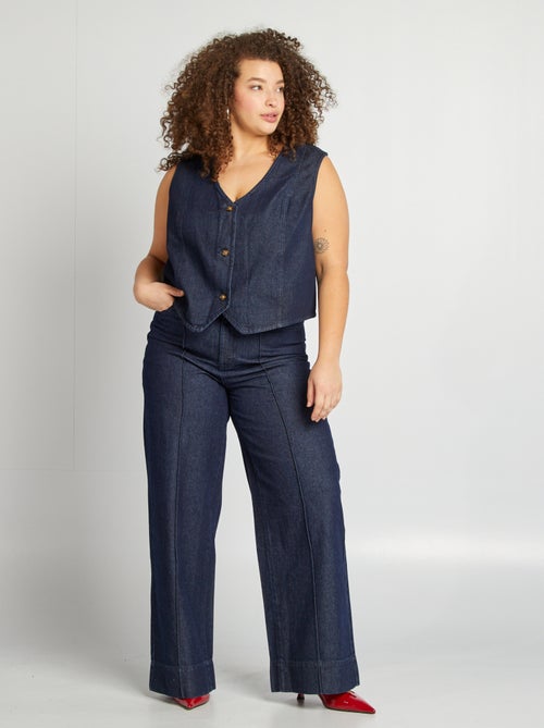 Calças de ganga em bruto wide-leg - Kiabi