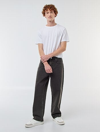 Calças de ganga estilo baggy com 5 bolsos