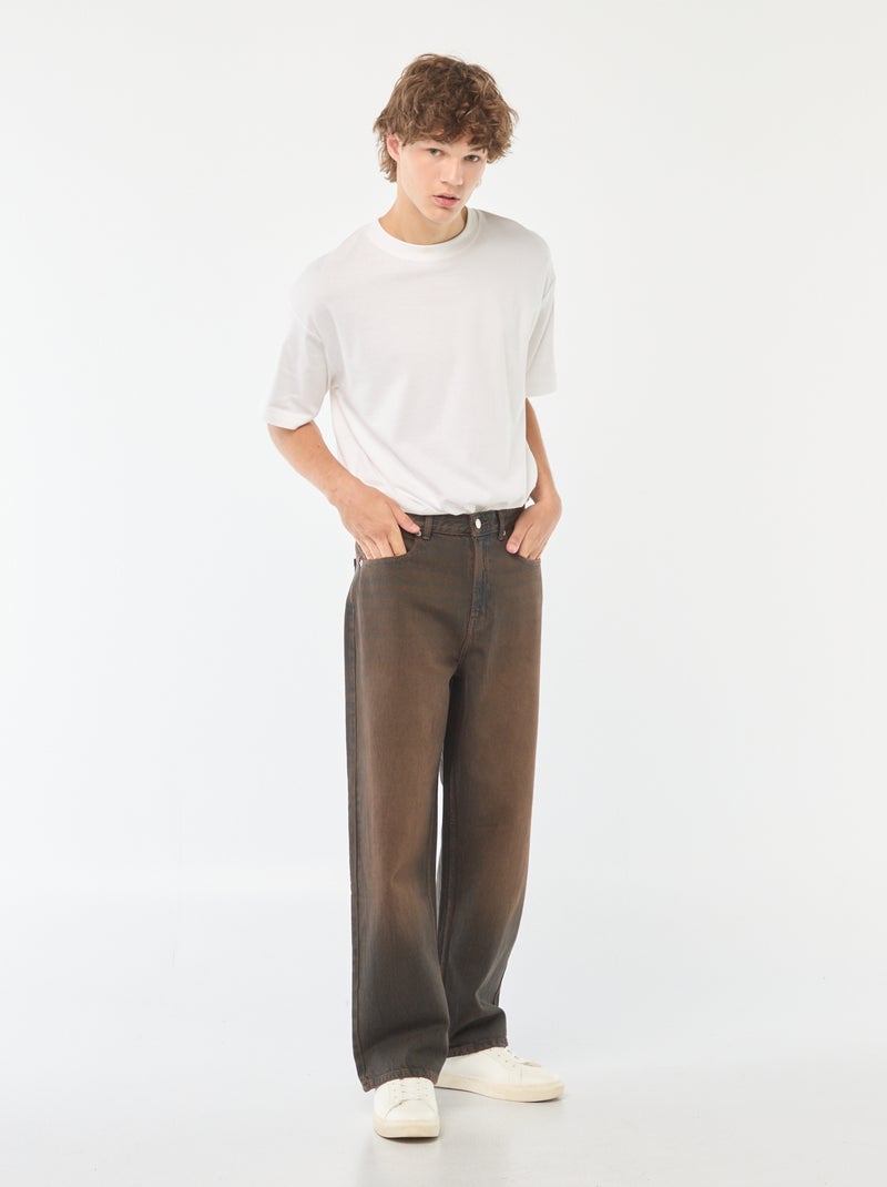 Calças de ganga estilo baggy com 5 bolsos Preto - Kiabi