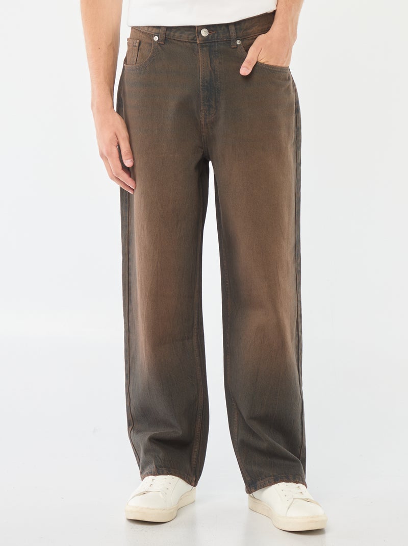 Calças de ganga estilo baggy com 5 bolsos Preto - Kiabi