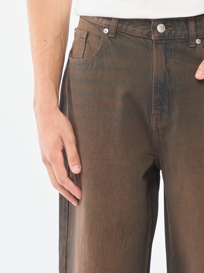 Calças de ganga estilo baggy com 5 bolsos Preto - Kiabi