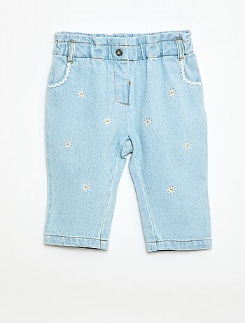 Calças de ganga estilo paperbag