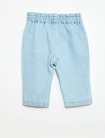 Calças de ganga estilo paperbag