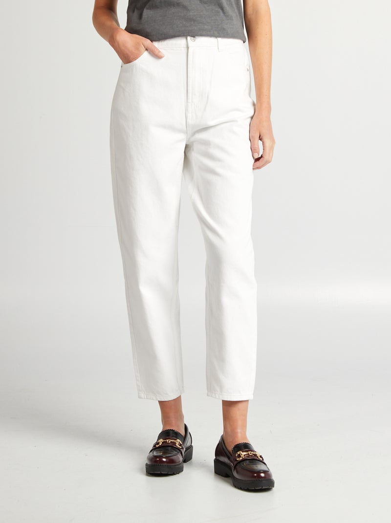 Calças de ganga fit barrel Branco - Kiabi