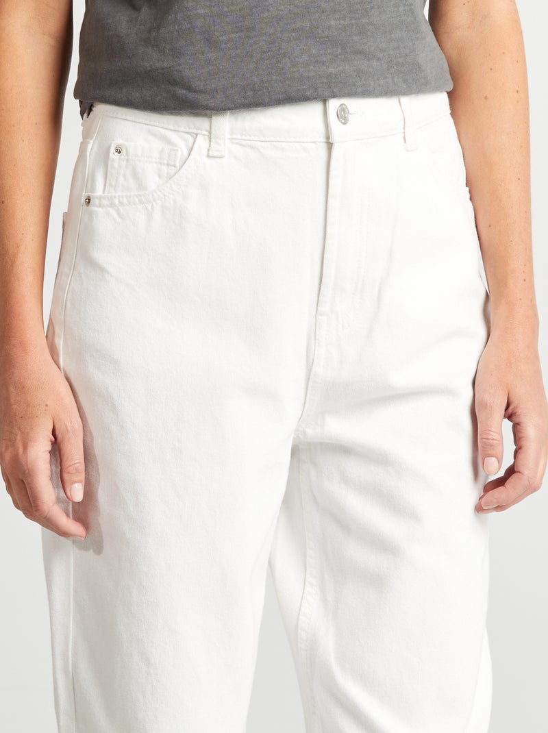 Calças de ganga fit barrel Branco - Kiabi