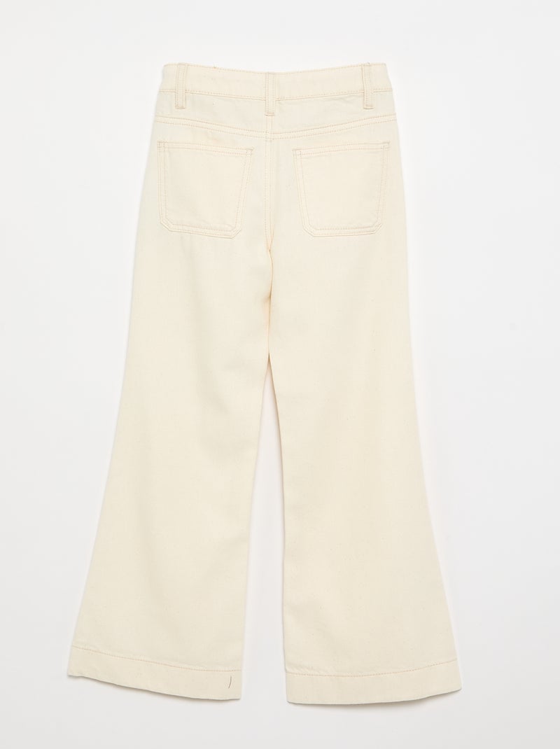Calças de ganga flare Branco - Kiabi