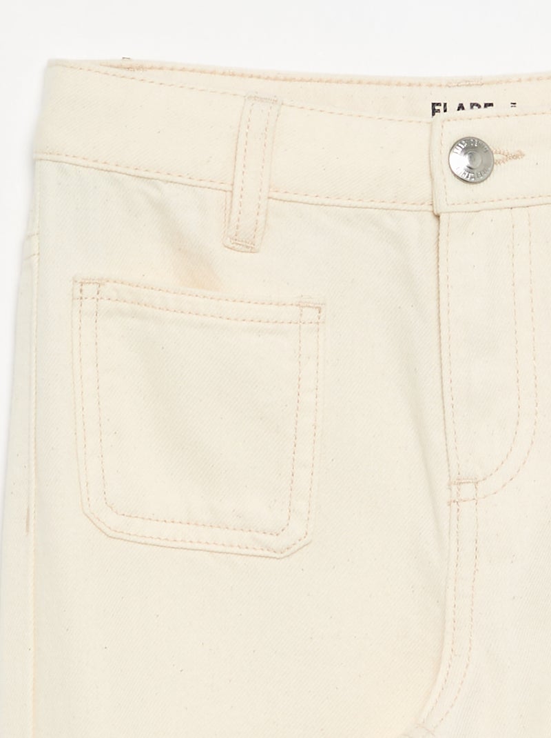 Calças de ganga flare Branco - Kiabi