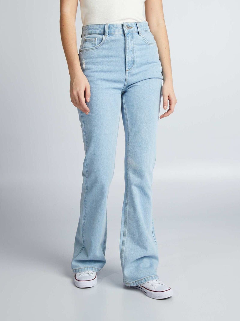 Calças de ganga flare/bootcut com cintura subida AZUL - Kiabi