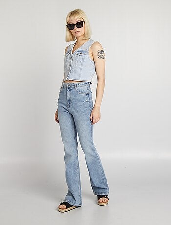 Calças de ganga flare/bootcut com cintura subida