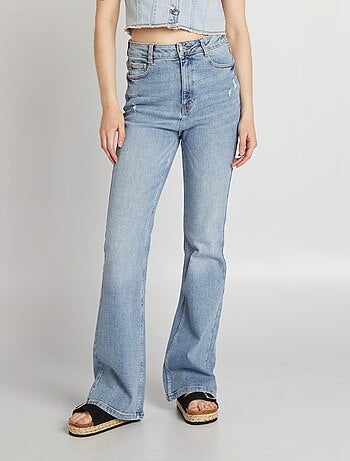 Calças de ganga flare/bootcut com cintura subida