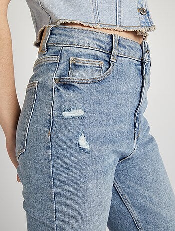 Calças de ganga flare/bootcut com cintura subida