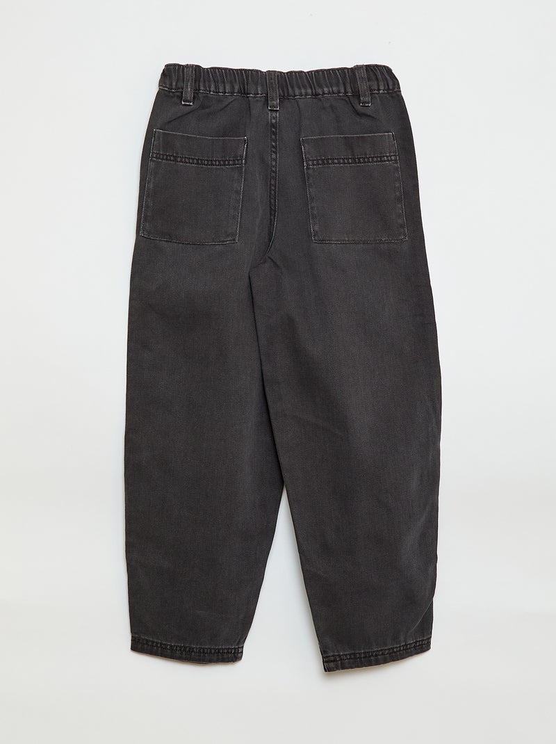 Calças de ganga / jeans corte balão largo Preto - Kiabi