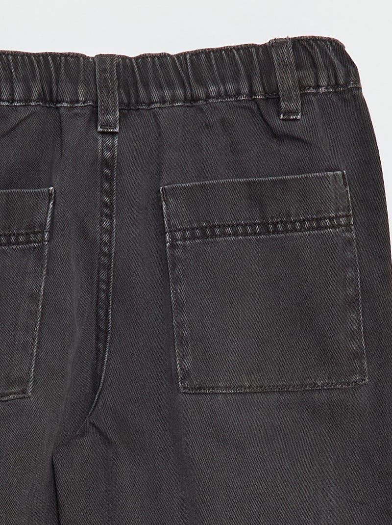 Calças de ganga / jeans corte balão largo Preto - Kiabi