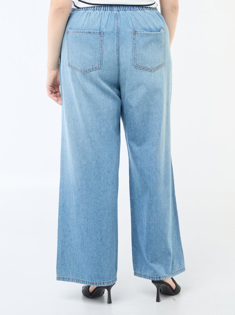 Calças de ganga / jeans de cintura baixa e corte largo Azul - Kiabi