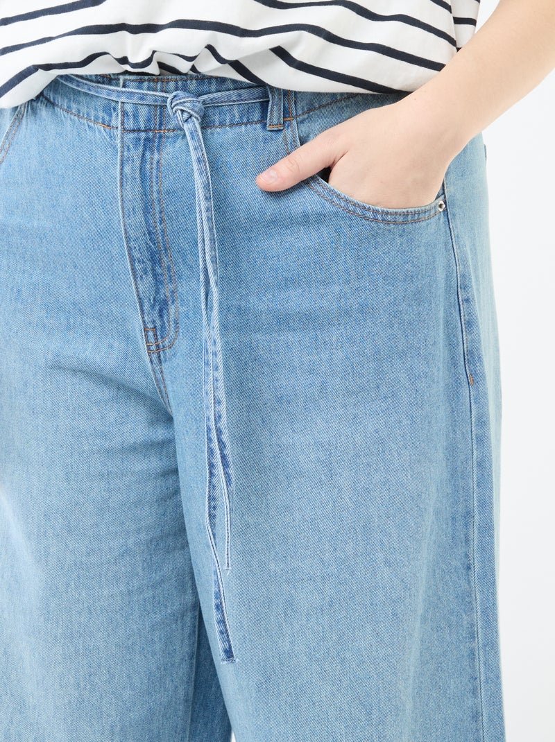 Calças de ganga / jeans de cintura baixa e corte largo Azul - Kiabi