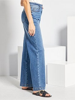 Calças de ganga largas cintura subida - Kiabi