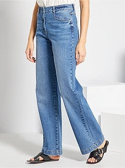 Calças de ganga largas cintura subida - Kiabi