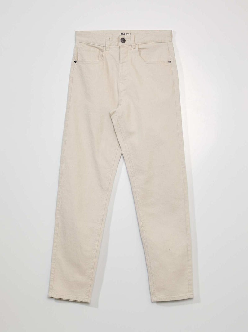 Calças de ganga largas com 5 bolsos  - L32 Branco - Kiabi