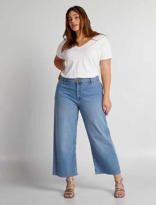 Mujer talla grande casual de altura alta jeans flacos jeans curvas