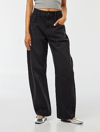 Calças de ganga largas com corte balão