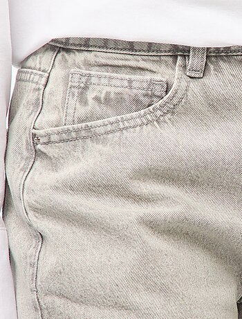 Calças de ganga largas de cintura subida com 5 bolsos