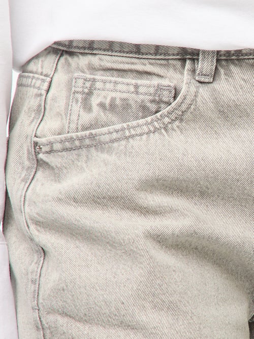 Calças de ganga largas de cintura subida com 5 bolsos - Kiabi