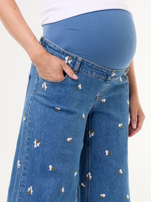 Calças de ganga largas de maternidade com padrão - Kiabi