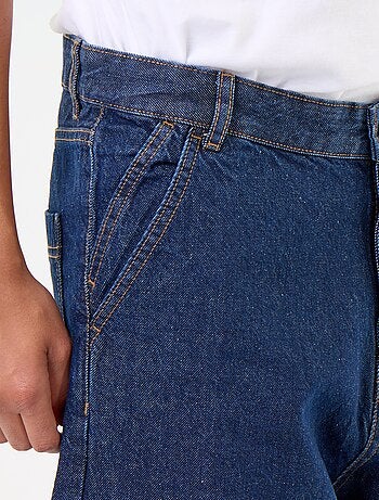 Calças de ganga largas estilo baggy com bolsos italianos