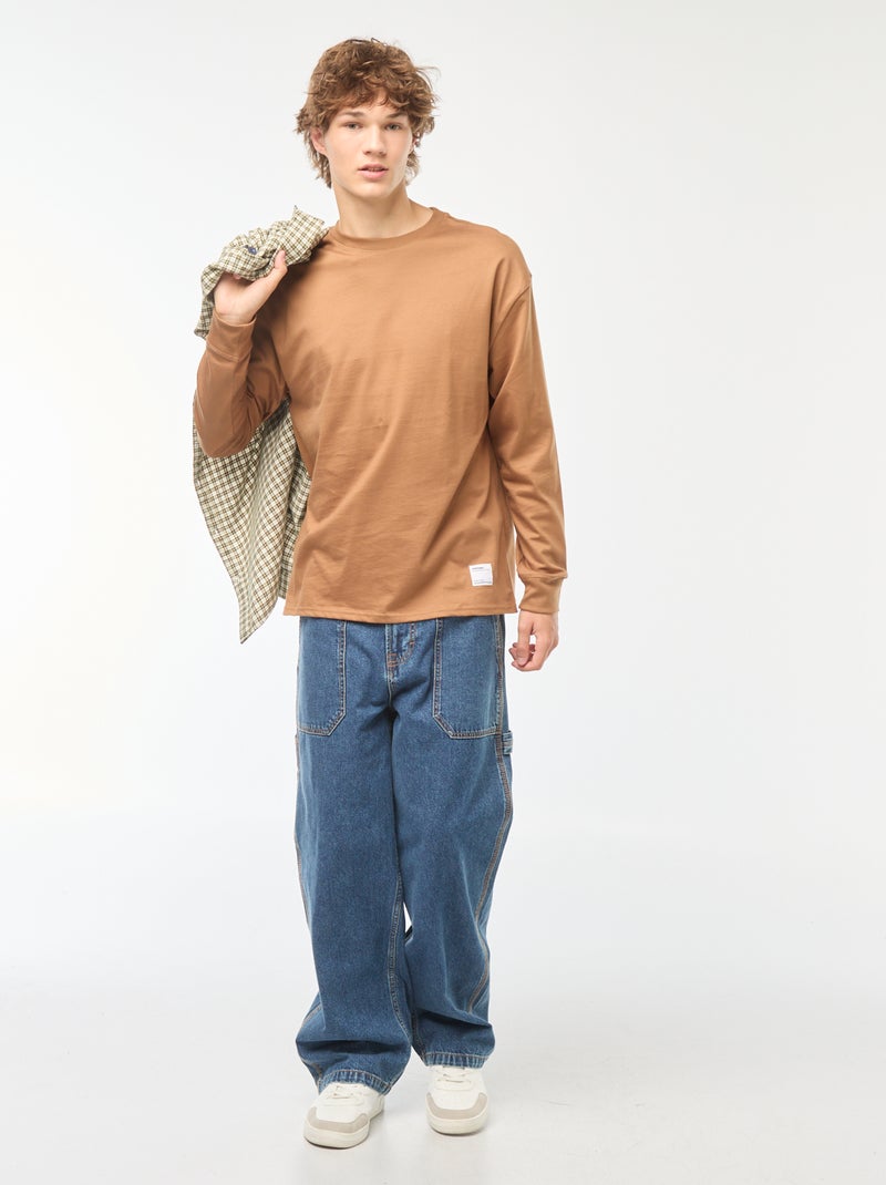 Calças de ganga largas estilo carpenter com 5 bolsos Azul - Kiabi