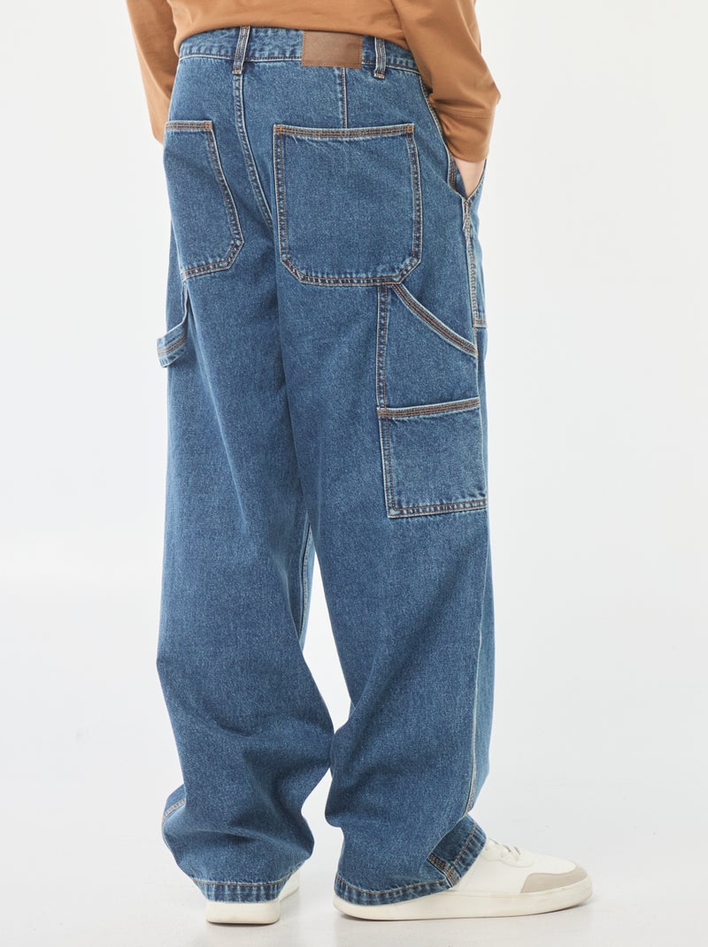 Calças de ganga largas estilo carpenter com 5 bolsos Azul - Kiabi