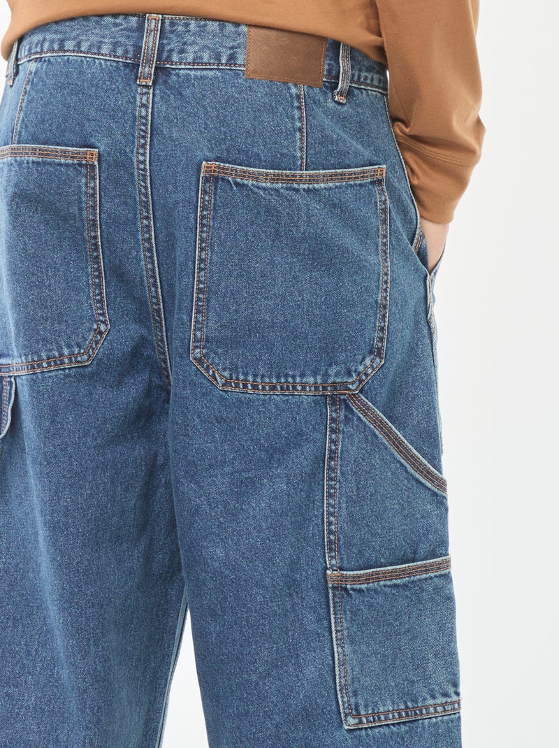 Calças de ganga largas estilo carpenter com 5 bolsos Azul - Kiabi