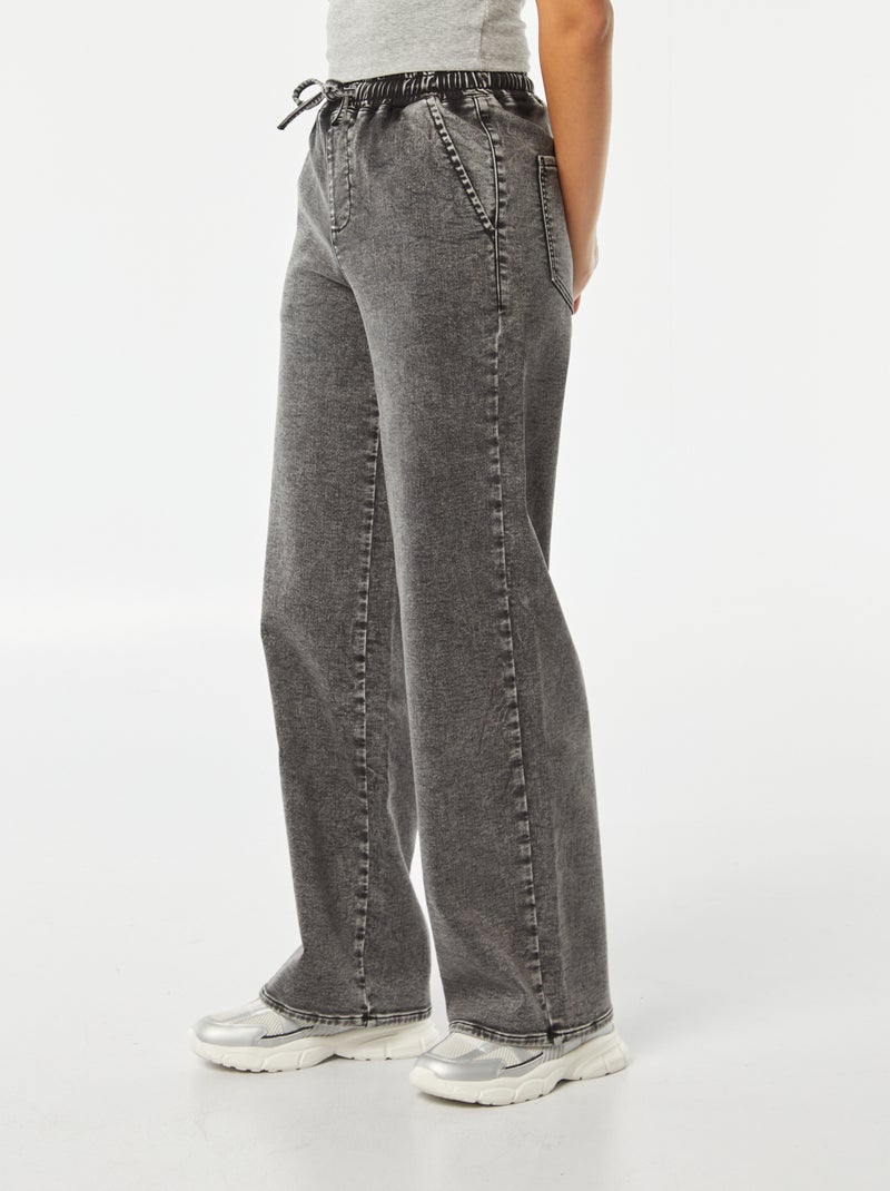 Calças de ganga largas estilo fato de treino CINZA - Kiabi