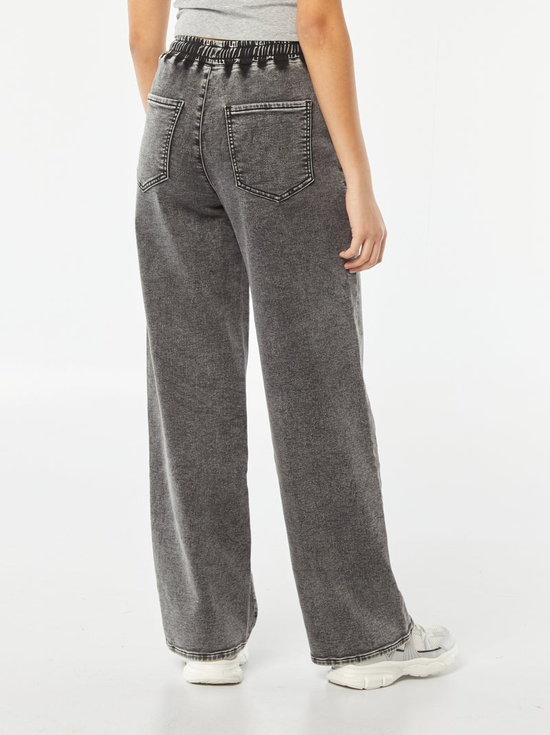 Calças de ganga largas estilo fato de treino CINZA - Kiabi