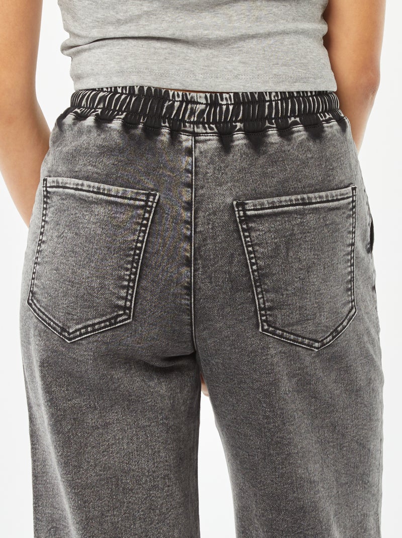 Calças de ganga largas estilo fato de treino CINZA - Kiabi