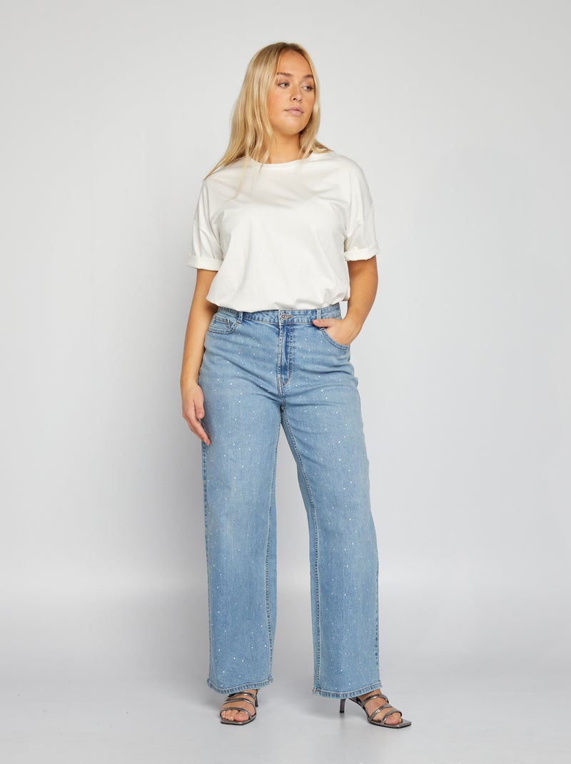 Calças de ganga largas / wide leg AZUL - Kiabi