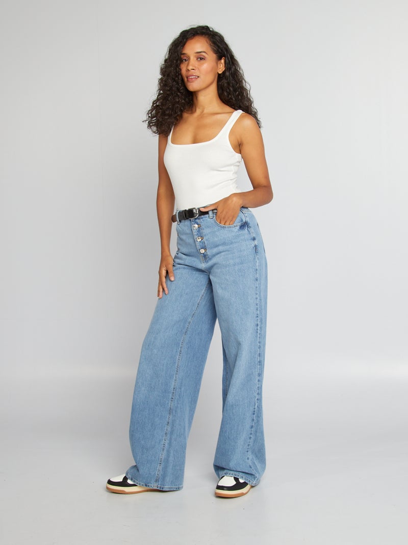 Calças de ganga largas / wide-leg AZUL - Kiabi