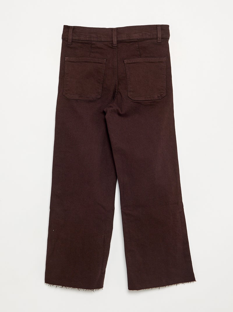 Calças de ganga largas / wide-leg Castanho - Kiabi