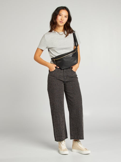 Calças de ganga largas / wide-leg com cintura subida - Kiabi