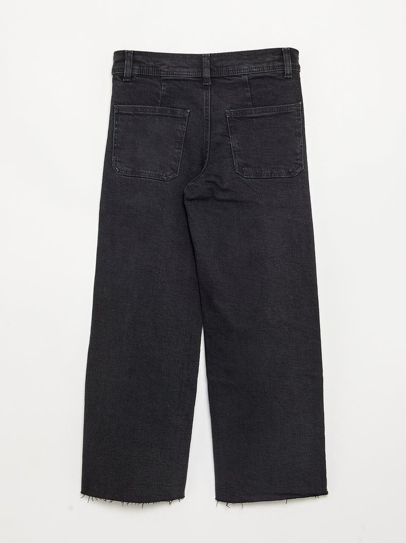 Calças de ganga largas / wide-leg Preto - Kiabi