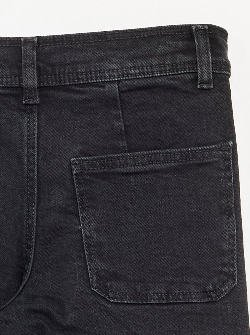Calças de ganga largas / wide-leg Preto - Kiabi