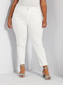 Calças de ganga mom 7/8 em sarja elástica - Kiabi