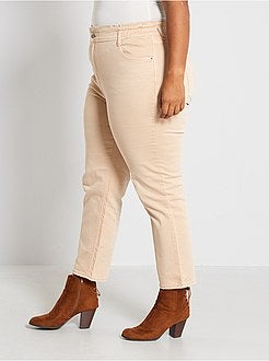 Calças de ganga mom 7/8 em sarja elástica - Kiabi